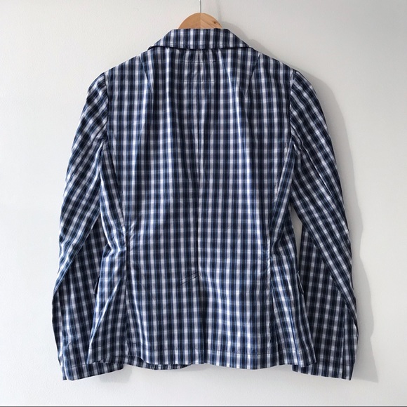 NEW Banana Republic Poplin Plaid Blazer - Picture 3 of 11